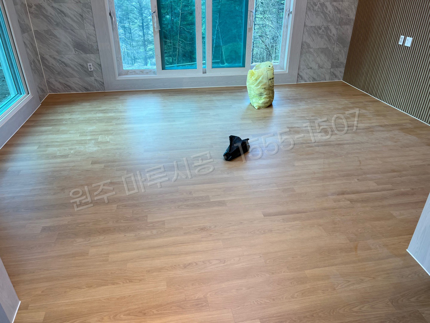 원주 단계동 마루 시공 동화 나투스진 퓨어옐로우 강마루 시공 후