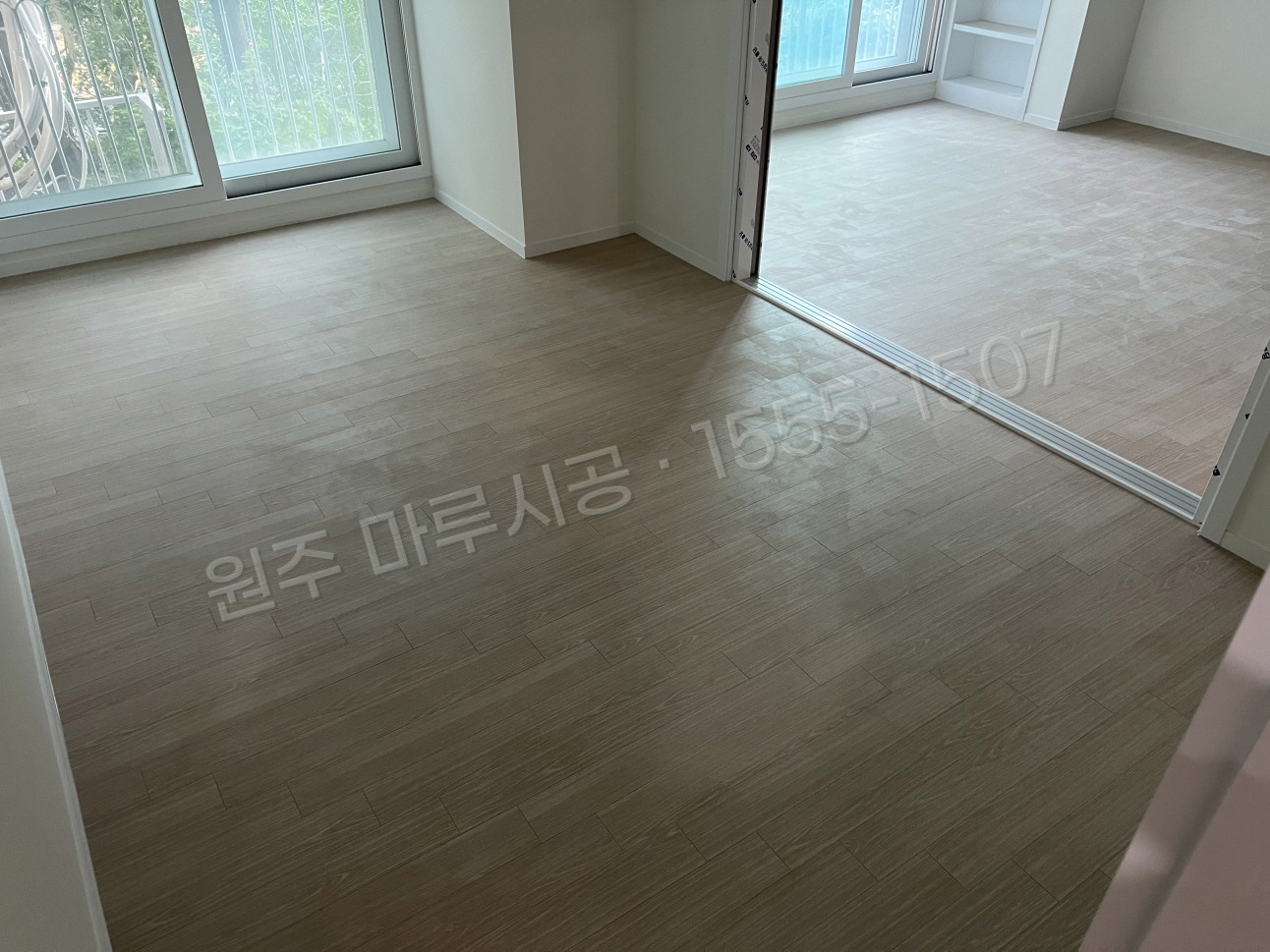 원주 우산동 마루 시공 스타 하이마루 워시오크 강마루 시공 후
