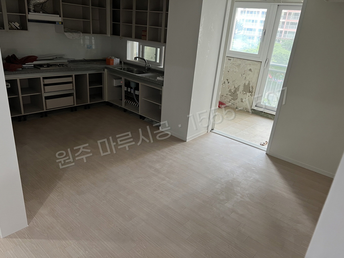원주 우산동 마루 시공 스타 하이마루 워시오크 강마루 시공 후