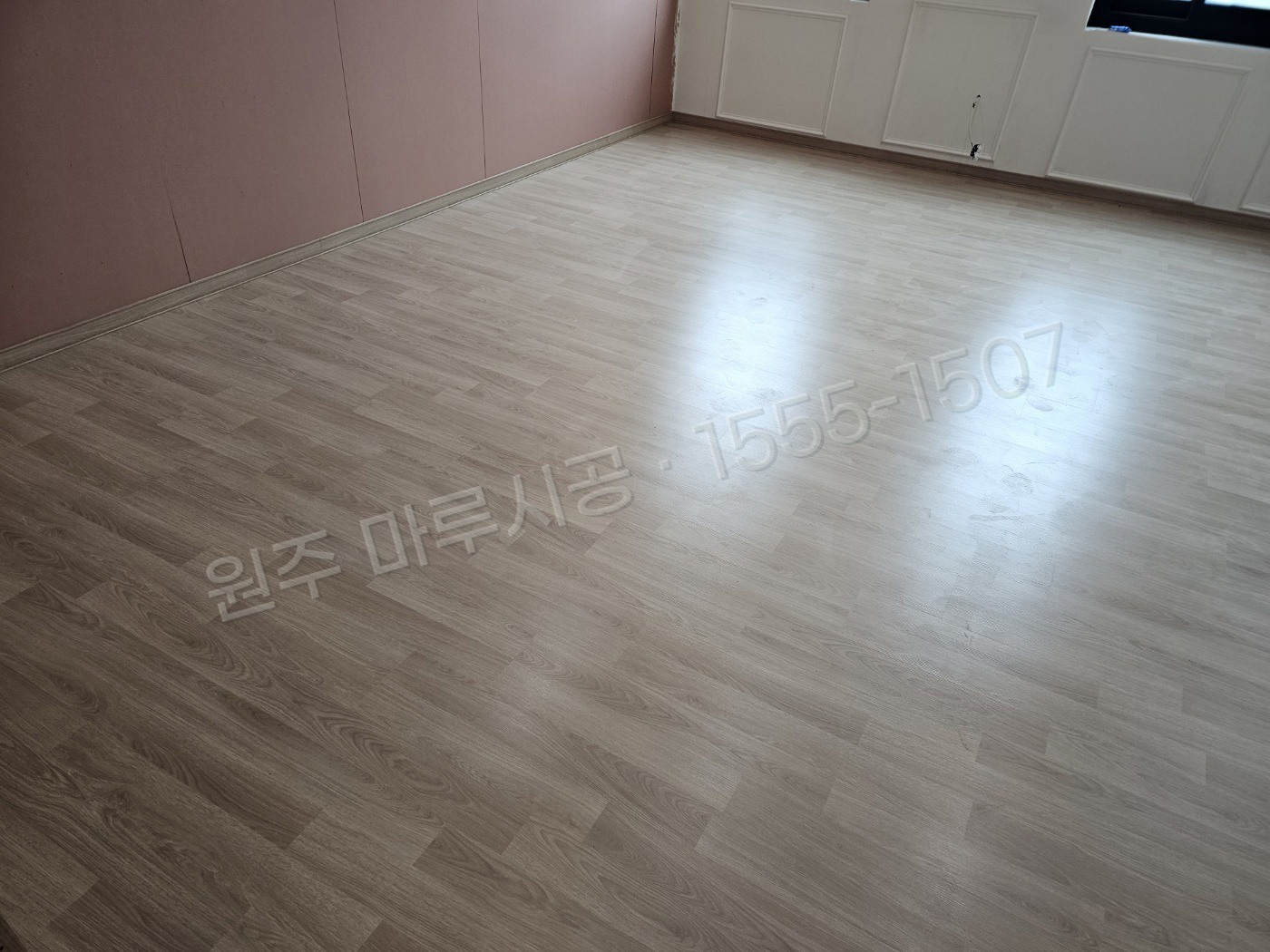 원주 명륜동 마루 시공 동화 클릭 오크스트립 강화마루 시공 후